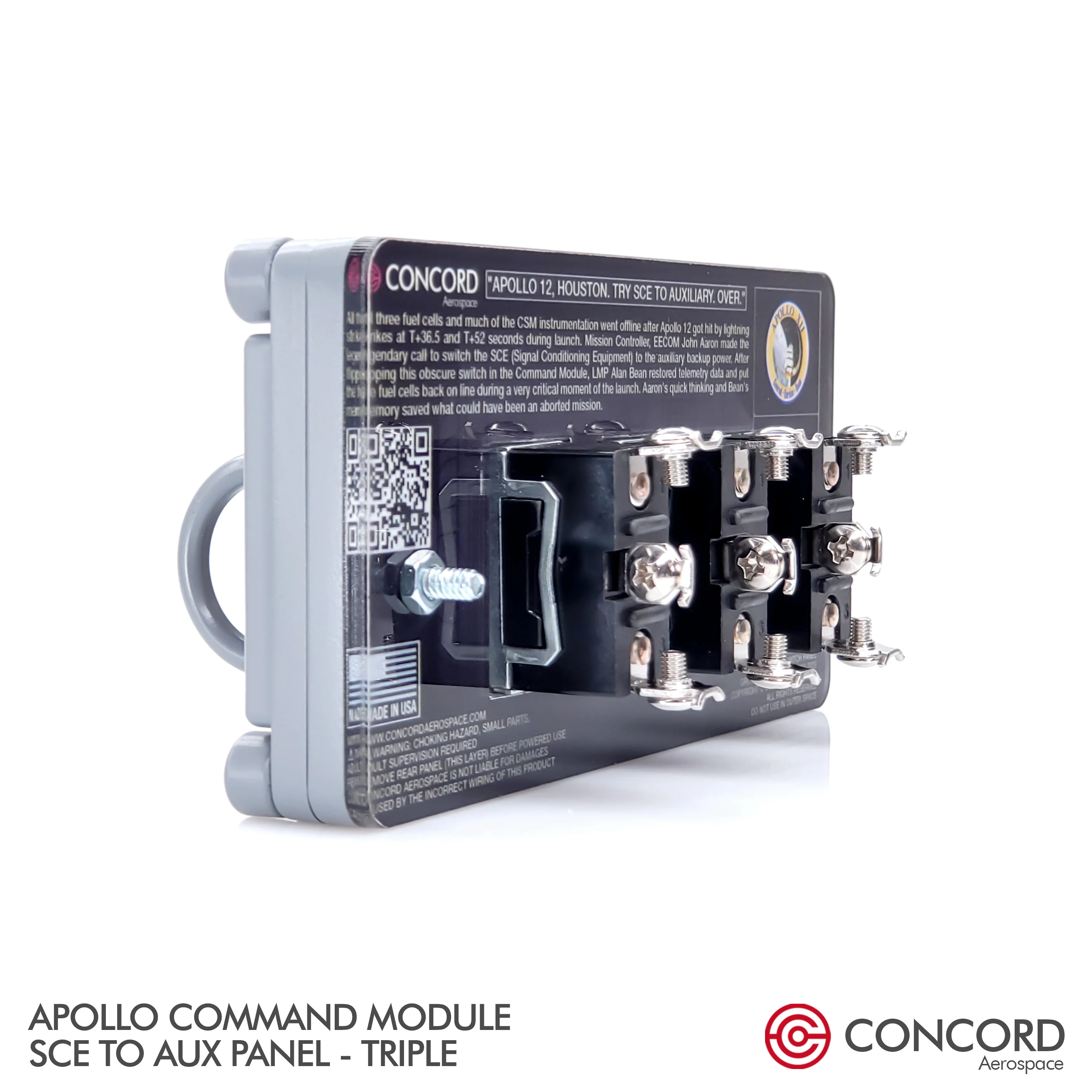 APOLLO COMMAND MODULE TRIPLE SWITCH PANEL - SCE to AUX - Image 17